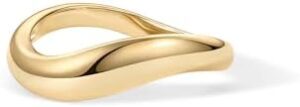 PAVOI 14K Gold Plated Wavy Stackable Rin...