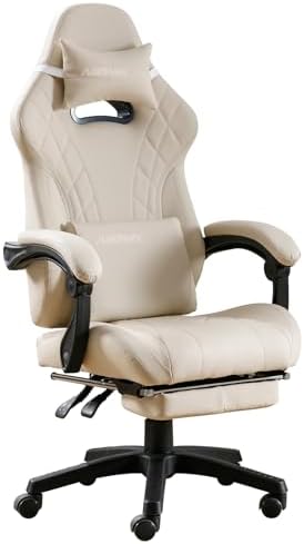 NIONIK Gaming Chair with Footrest and Ma...