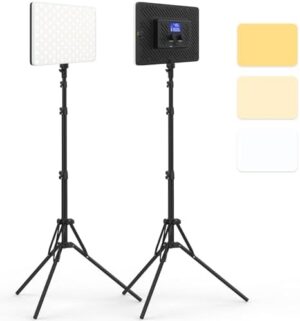 2 Packs LED Video Light with 63" Tripod ...