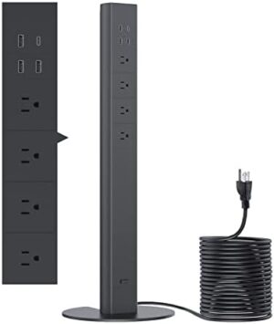 Tower Power Strip with 4 Outlets 3 USB A...