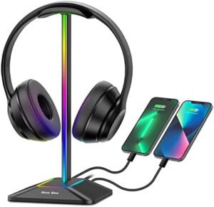 New bee RGB Headphone Stand with 1 USB-C...