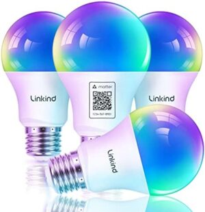 Linkind Matter WiFi Smart Light Bulbs Wo...