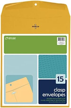 Top Flight Clasp Envelopes, Gummed and C...