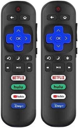 (Pack of 2) Replaced Remote Control for Roku TV Universal Replacement Compatible with TCL/Hisense/Element/Insignia/JVC/Onn/Philips/RCA/Sharp/Westinghouse Series Smart TVs