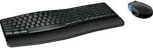 Microsoft Sculpt Comfort Desktop - Black - Wireless, Comfortable, Ergonomic Keyboard and Mouse Combo with Cushioned Palm Rest and USB Wireless Receive...
