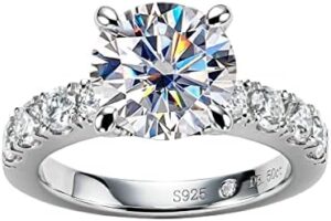 AnuClub Moissanite Engagement Ring, Tota...