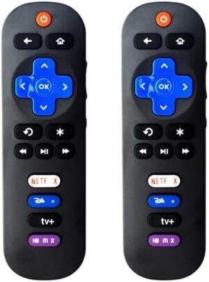 2PACK Universal Remote Control Compatible for All TCL Roku Smart TVs 4K Ultra HDTV with 4 Hotkeys (Not for Roku Stick and Roku Box)