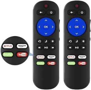 Pack of 2 Replacement for All Roku TV Remote, Universal for Hisense Roku/TCL Roku/Onn Roku/Element Roku/Sharp Roku/Haier/Hitachi/LG/Sanyo/JVC/Magnavox/RCA/Philips/Westinghouse Roku Series Smart TV