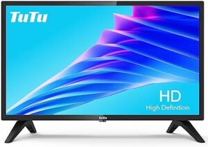 TuTu 24-inch 60Hz 720P HD LED TV Flat Screen Television with Dolby Audio for Home,Office HDMI,USB,VGA,RCA Dual Channel Speakers(2023 Model)