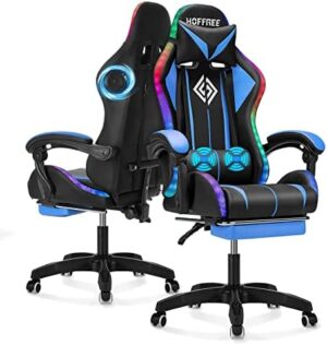 Gaming Chair with Bluetooth Speakers and...