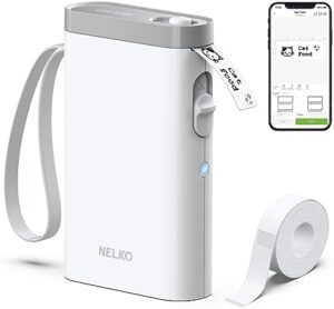 Nelko Label Maker Machine with Tape, P21 Bluetooth Label Printer, Wireless Mini Label Makers with Multiple Templates for Organizing Office Home, White