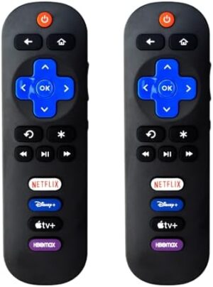 2PACK Universal Remote Control Compatible for All TCL Roku Smart TVs 4K Ultra HDTV with 4 Hotkeys (Not for Roku Stick and Roku Box)