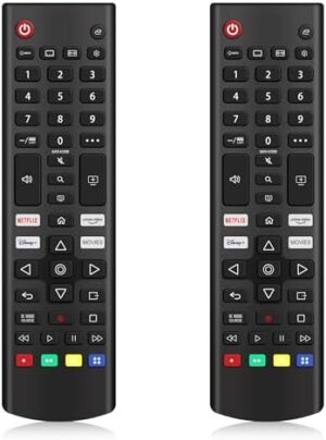 Pack of 2 Replacement Universal Remote for LG TV Remote Compatible with All Models for LG Smart TV Remote with Netflix, Prime Video, Disney+, Movies Shortcut Buttons AKB76037603