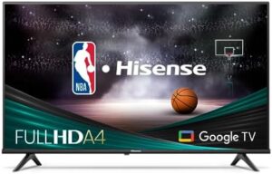 Hisense 40-Inch Class A4 Series FHD 1080p Google Smart TV (40A4K, 2023 Model) - DTS Virtual: X, Game & Sports Modes, Chromecast Built-in, Alexa Compatibility, Black