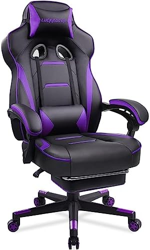 Gaming Chair with Footrest Office Desk C...