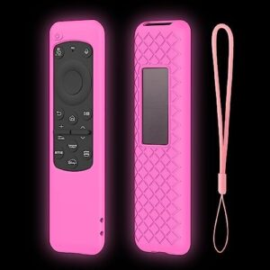 LEFXMOPHY Remote Case for New BN59-01432J BN59-01432A BN59-01432 TM2360E / TM2361E 2023 Samsung Smart TV Solar Panel Remote Hot Pink Cover Protector Glow in Dark