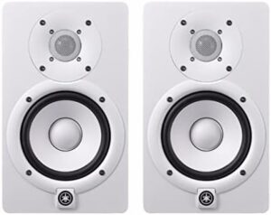 Yamaha HS5 W 5-Inch Powered Studio Monitor (White, 2-Pack) Bundle (2 Items)