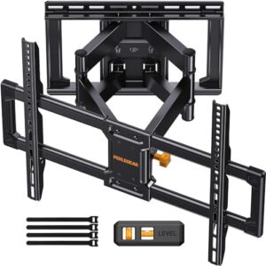 Perlegear UL Listed Full Motion TV Wall Mount for 42-85 inch TVs up to 132 lbs, TV Mount with Dual Articulating Arms, Tool-Free Tilt, Swivel, Extension, Leveling, Max VESA 600x400mm, 16" Studs, PGLF8