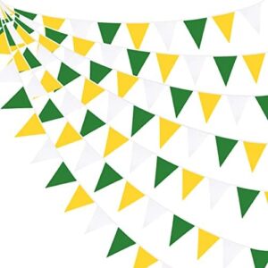 32Ft Yellow Green White Pennant Banner F...