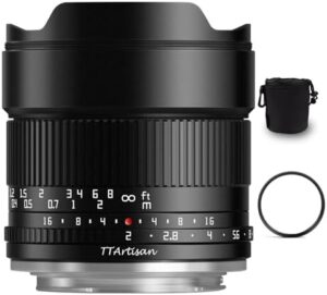 TTARTISAN 10mm F2 APS-C Large Aperture Ultra Wide Lens Manual Focus for Sony E-Mount A5000 A5100 A6000 A6100 A6300 A6400 A6500 A6600 NEX-3 NEX-3N NEX-3R NEX-5T NEX-5R NEX-5 NEX-5N NEX-7 NEX5C A9 A7C