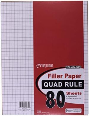 Top Flight Filler Paper, Quadrille Rule,...