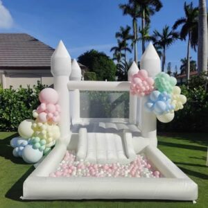 White Bounce House with UL Blower- 13' L...