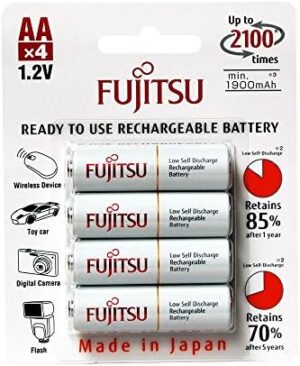 Fujitsu HR-3UTCEX(4B) 4-Pack AA 2100 Cycle Ni-MH Pre-Charged Rechargeable Batteries (Made in Japan)