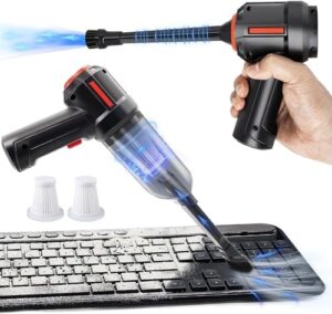 PeroBuno 3-in-1 Computer Vacuum Cleaner - Air Duster - for Keyboard Cleaning - Cordless Canned Air - Powerful 45000RPM - Energy-Efficient - Compressed...