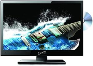 Supersonic SC-1512 15.6-Inch LED Widescreen HDTV with Stunning Detail, Multimode Picture, Vibrant Colors, Built-in DVD Player, HDMI/USB, and AC/DC Compatibility - Perfect RV & Kitchen TV