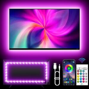 KANTUTOE TV Backlights, 13.1FT LED Lights for 32-65 Inch TV, RGB TV LED Lights Behind, Music Sync Bluetooth APP and Remote Control TV LED Strip Lights USB Powered for Gaming/Bedroom