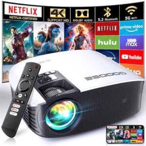 GooDee Smart Projector with 5G WIFI and ...