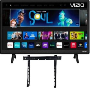 VIZIO 24-Inch D-Series 720p Full-Array LED HD Smart TV SmartCast Apple AirPla+B23y 2 and Chromecast, Alexa Compatibility Built-in + Free Wall Mount - D24H-J09 - (No Stands) (Renewed)