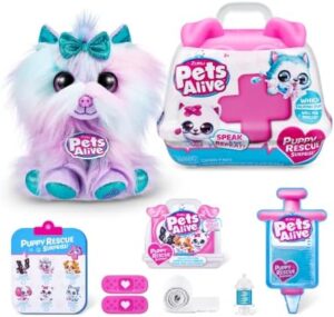 Pets Alive Pet Shop Surprise S3 Puppy Rescue (Yorkshire) by ZURU Surprise Puppy Plush, Ultra Soft Plushies, Compound Surprises Inside, Interactive Toy...