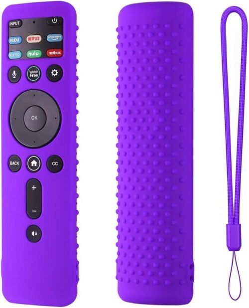 Silicone Cover for VIZIO XRT260 Smart TV Remote VIZIO XRT260 Silicone Case Cover Shockproof Anti Slip Silicone Skin Sleeve with Lanyard(Purple)