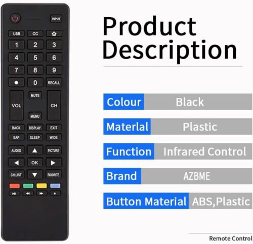 Replacement Remote Control for Haier LCD LED Smart TV HTR-A18M LE58F3281 32D3000 55D3550 40D3500M 48D3500 LE48M600M80 LE50M600M80 LE32M600M20 LE32F322... - Image 4