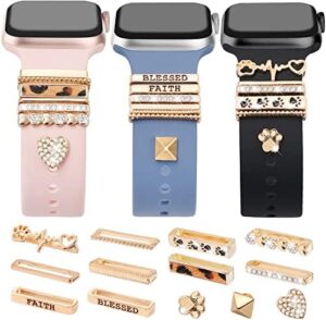 JR.DM 13 Pieces Gold Watch Band Charms w...