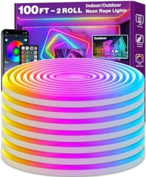 LETIANPAI 100Ft RGB Rope Lights, App/Rem...