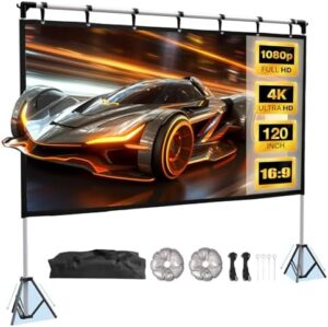 Projector Screen and Stand, HYZ 120 inch...