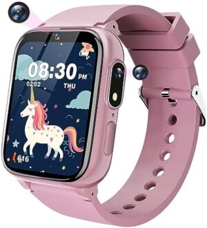 Kids Smart Watches Girls Toys Age 6-8, HD Touchscreen Dual Cameras Kids Watch for Girls Ages 8-10, Kids Toy with 26 Games MP3 Learn Card for 5 6 7 8 9...