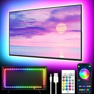 GIPOYENT TV Light Strip, Music Sync LED TV Backlight, for 45-75 Inch TV, LED TV Light with Bluetooth Function - RGB Color Changing Light Strip for Home Theater (16.4ft)