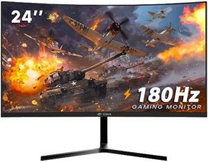 CRUA 24 Inch 144hz/180hz Curved Gaming M...