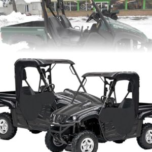 Soft Cab Enclosure Side Doors 900D Heavy Duty for Yamaha Rhino 450 660 700,Soft Doors with Zipper-Open Window Water-Resistant All Weather Protection