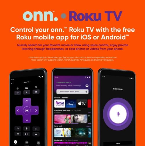 ONN 32-inch Roku Smart TV LED + Free Wall Mount with Wi-Fi Connectivity and Mobile App | Flat Screen TV Compatible with Apple Home Kit | Alexa and Google Assistant (Renewed) - Image 6