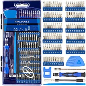 STREBITO Precision Screwdriver Sets 124 in 1 Magnetic Repair Kit with 110 Bits Electronics Tool Kit for Computer, PC, iPhone, Laptop, Cell Phone, MacB...