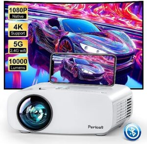 Pericat 5G WiFi Projector Bluetooth,1000...